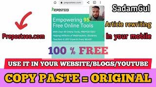 Unleash the Power of Article Rewriting: Learn How to Use prePost SEO for Free