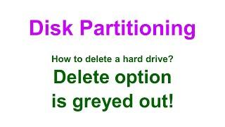 How to delete a drive when the delete option is greyed out