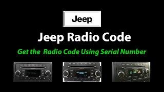 Unlock Jeep Radio Code Using Serial Number