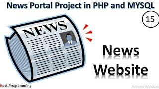 PHP And MySQL Project On Online News Portal