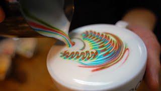 Rainbow Latte Art in Tokyo - Roar｜Amazing Skill｜Specialty Coffee