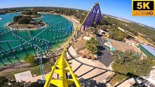 Steel Eel BACKWARDS POV 5K Stellar Views! SeaWorld San Antonio, TX