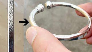 Making a Solid Silver Torque Bangle | Jewelry Making | How it's Made | Heavy Jewelry | 4K Video