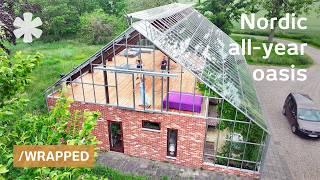 Couple encases brick farm inside greenhouse for indoor/outdoor all year
