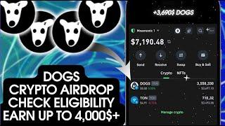 DOGS Airdrop Started Now | Earn Up To 4,000$+ DOGS | Free Participate Dogs Airdrop Guide