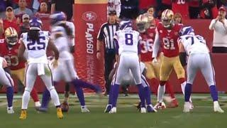 Kirk Cousins lines up behind the wrong lineman vs. 49ers