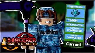 I UNLOCKED *CRYPTOMANCER* RANK *200K MANA PER MINUTE* IN SORCERER FIGHTING SIMULATOR ROBLOX