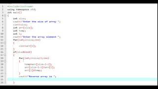 How to reverse array in c++ simple programm