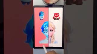 Princess Elsa as anger and sadness art #shorts #art ️