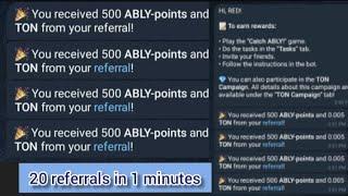 20 referrals in 1 minutes | Telegram bot refferals