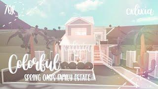 ROBLOX | Bloxburg: Colorful Spring Oasis Family Home/Estate | Speedbuild & Tour | cxlixia