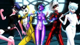 【MMD】Miraculous  Akumatized Heroes (part 3) Transformations「FANMADE」