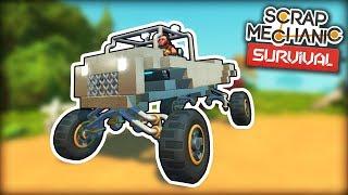 I Built a Car with Adjustable Suspension for Exploring the Map! (Scrap Mechanic Survival Ep.8)