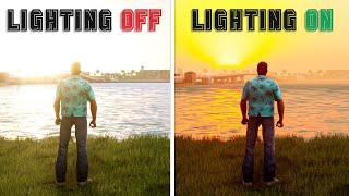 GTA Trilogy: Definitive Edition (Classic Lighting) Off vs On