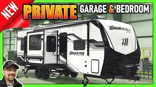 Private Garage & Separate Living on ONE deck! 2025 Momentum 29GS Travel Trailer Toy Hauler RV