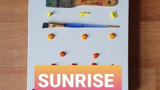 #Sunrise / Easy Acrylic Painting for beginners / Anjali fine arts - Abstract Art #howto