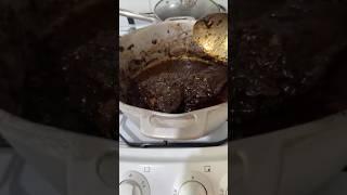 Look how well roasted cooked ready to eat pot roasted beef, served with rice and peas dinner