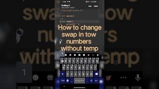 #program #coding #mobile #javascript #japan How to chang swap in tow numbers without temp 2024.