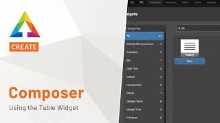 Singular's Composer - Using the Table Widget
