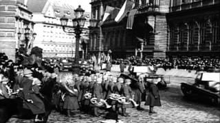 President Edvard Benes of Czechoslovakia with a dignitary. HD Stock Footage