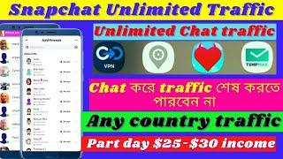 Snapchat unlimited Traffic | All Country active traffic source || Free traffic for cpa marketing ||