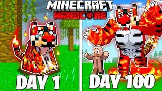 I Survived 100 Days as A FIRE TIGER in HARDCORE Minecraft