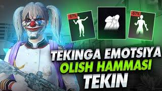 PUBG MOBILEDA TEKINGA EMOTSIYA OLISH // TEKINGA KIYIM OLISH