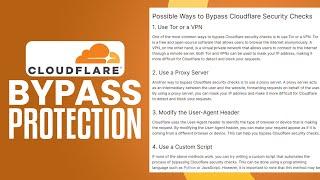 How To Bypass Cloudflare Protection (2023) Easy Tutorial