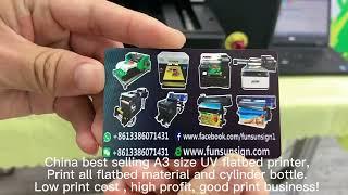 Plastic card printing by Funsun A3 UV Printer