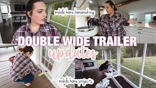 *DOUBLE WIDE TRAILER PROJECTS* | mobile home updates | double wide homemaking + cleaning + living!