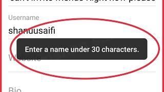 Fix Instagram Enter A name under 30 characters Problem Solve