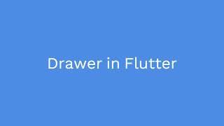 Custom Drawer in Flutter