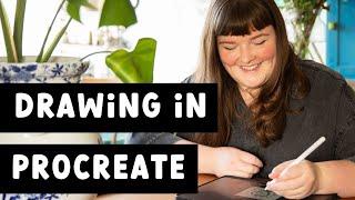 studio vlog: drawing in Procreate for illustrators