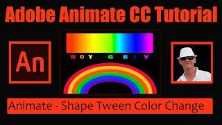 Adobe Animate Rainbow Animation - Shape Tween Color Change Animations for Beginners Tutorial