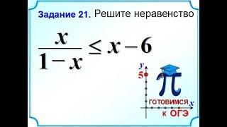 ОГЭ Задание 21 Решение неравенства методом интервалов