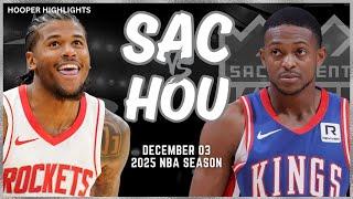 Sacramento Kings vs Houston Rockets Full Game Highlights | Dec 3 | 2025 NBA Season