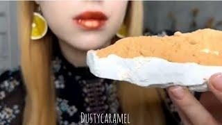 Crispy Dry Chalk With Clay Crumbs / Latest Sweet Chalk / ASMR CHALK / Dustycaramel