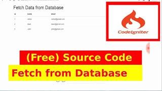 Fetch data from database Codeigniter - Source Code