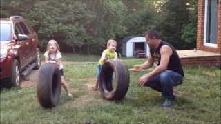 Kenny Bowman takes on Blake & Rylee in a TIRE RACE RELAY !