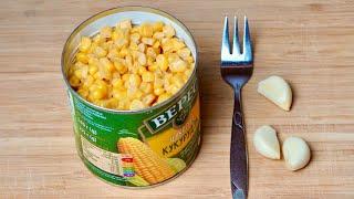 I take a can of corn and prepare an amazing salad! New vitamin salad from simple products!