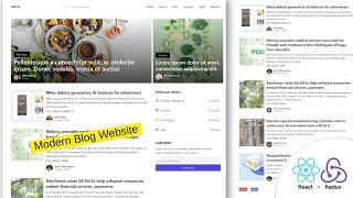 Modern Blog Website using React JS, Redux Toolkit and Tailwind CSS