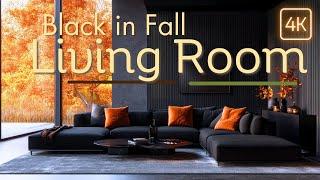 Black in Fall: Chic Living Room Makeover with Cozy Decor Ideas for the Autumn Season