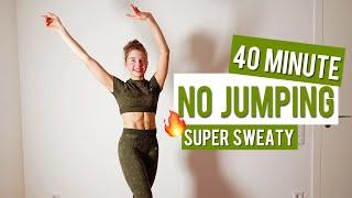 40 MIN INTENSE NO JUMPING HIIT Workout - No Equipment - Full Body Low Impact, Sweaty Home Workout 