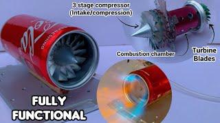 Making a Fully Functional Jet Engine using Soda can | diy Jet Engine