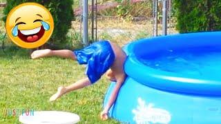 Try Not To Laugh : Funny Moments Baby Playing with Water Pools  Funny Videos