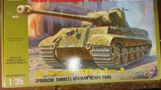 Zvezda 1/35 King Tiger  ( Porsche Turret ) Unboxing