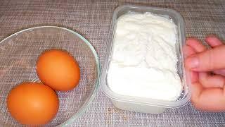 a pack of cottage cheese and 2 eggs