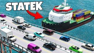 ️ MOST PEŁEN AUT VS  OGROMNY STATEK?! | BeamNG Drive |