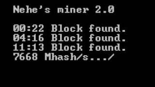 Nehe's bitcoin miner. 7 Giga hash per Second. New algorithm!