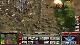 Command & Conquer Generals Zero Hour - China Nuke 1 vs 7 Hard Gameplay (Building The Chinese Empire)